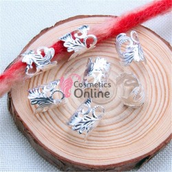 Inele din metal pentru codite afro RNG18FF Argintiu, Set 10 bucati